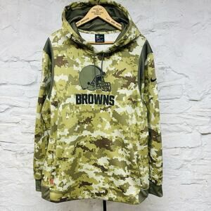 Cleveland Browns Nike NFL Hoodie Mens XL Salute To Service Digital Camo RARE HTF